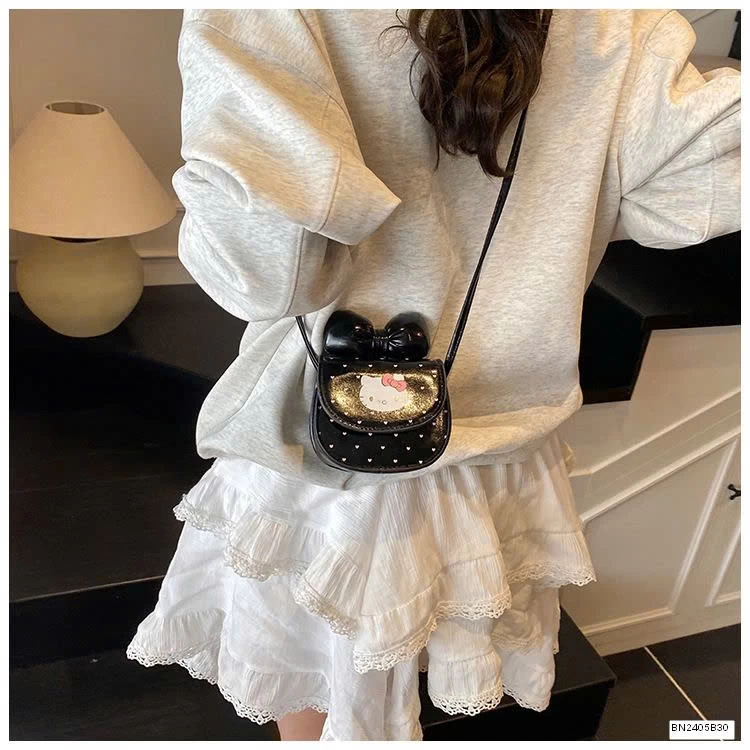 TÚI MINI KITTY NƠ CHẤM BI