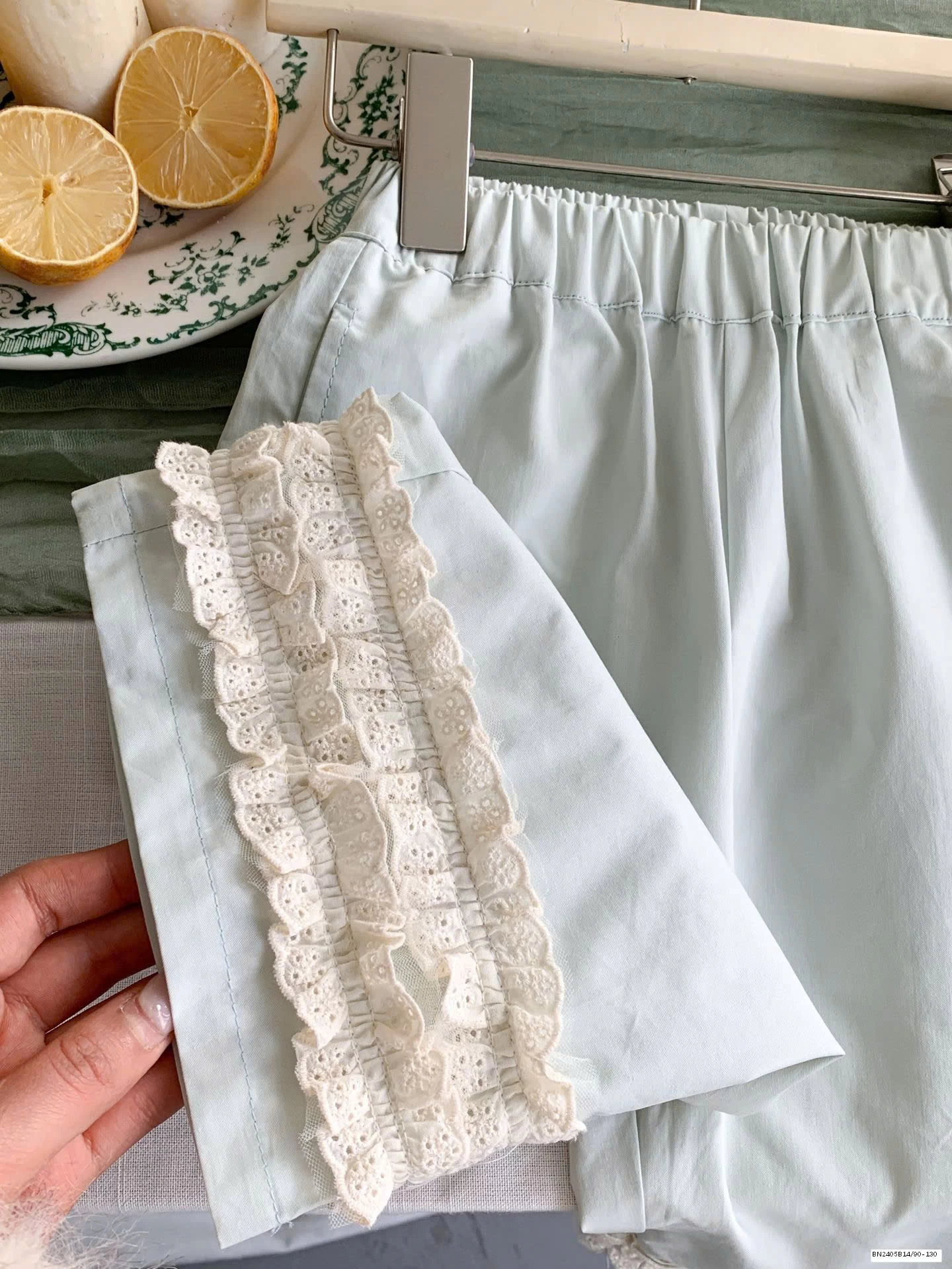 SET ÁO BBD HOA NỔI MIX QUẦN ỐNG RỘNG BG