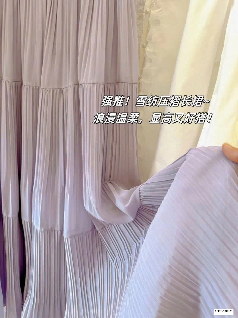 CHÂN VÁY VOAN XẾP LY DÁNG DÀI