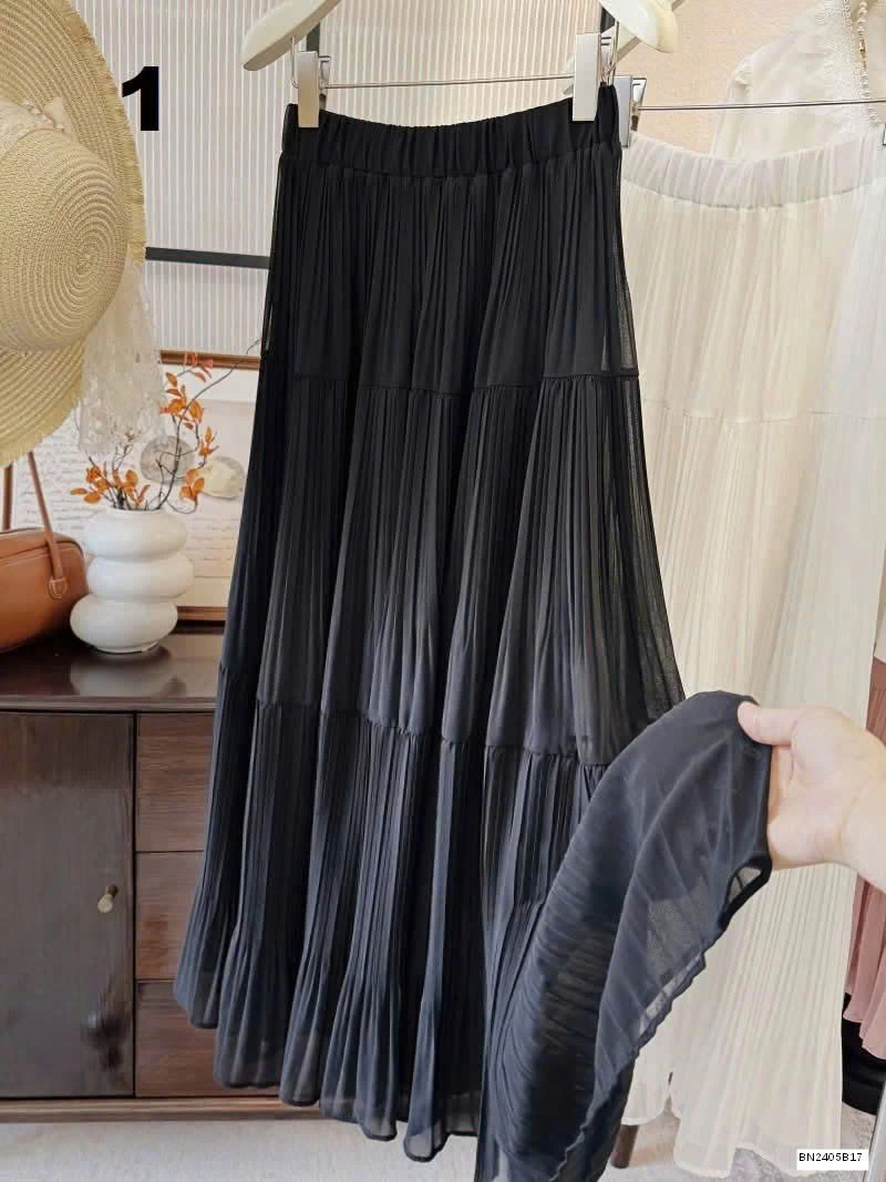 CHÂN VÁY VOAN XẾP LY DÁNG DÀI