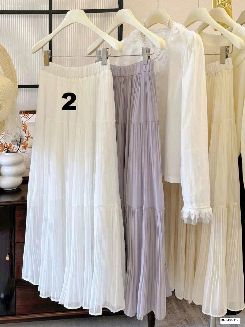 CHÂN VÁY VOAN XẾP LY DÁNG DÀI