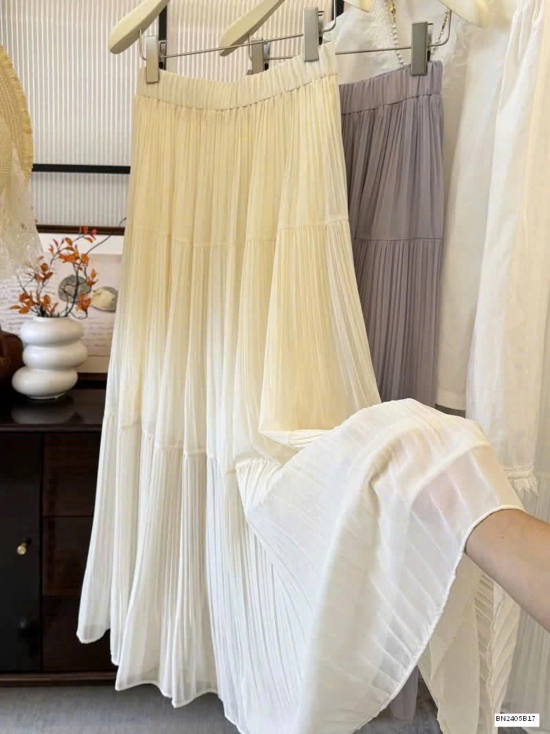 CHÂN VÁY VOAN XẾP LY DÁNG DÀI