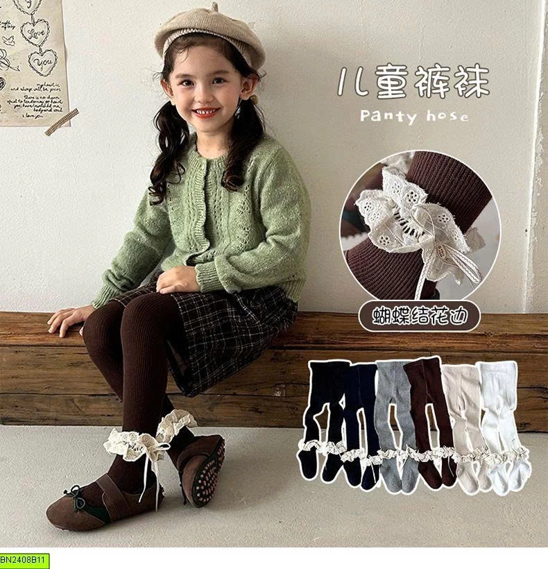 QUẦN TẤT LIỀN BÀN THẮT NƠ REN