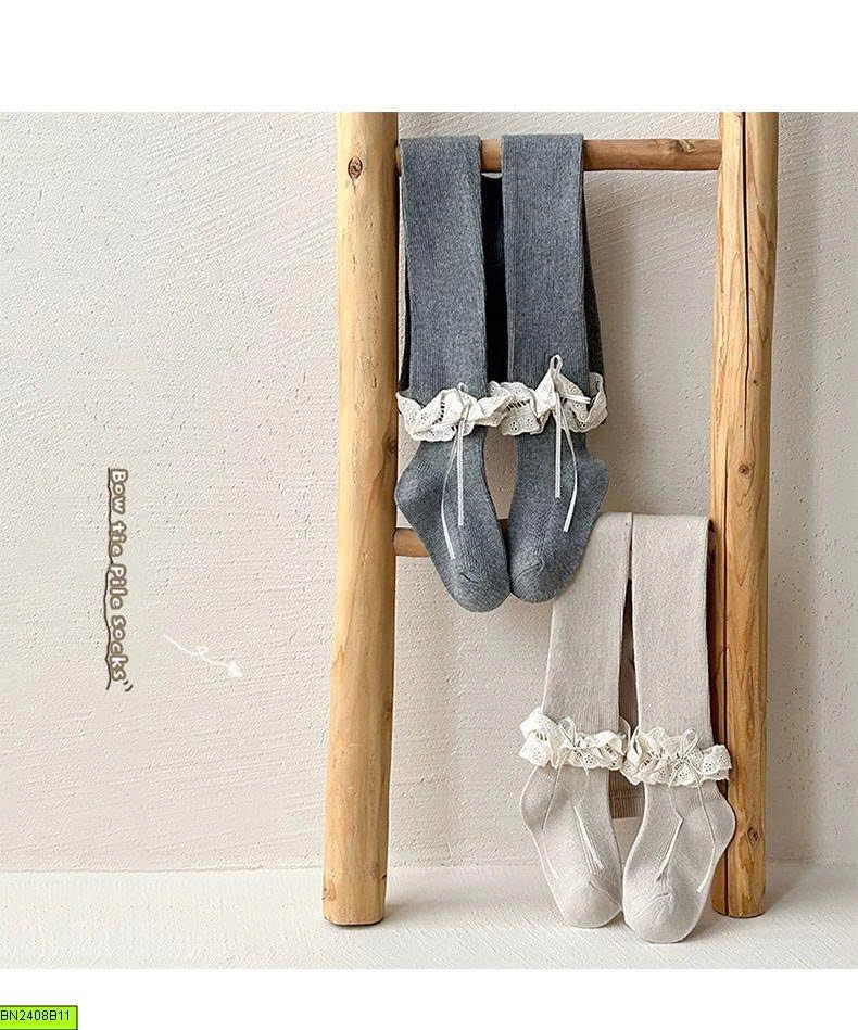 QUẦN TẤT LIỀN BÀN THẮT NƠ REN