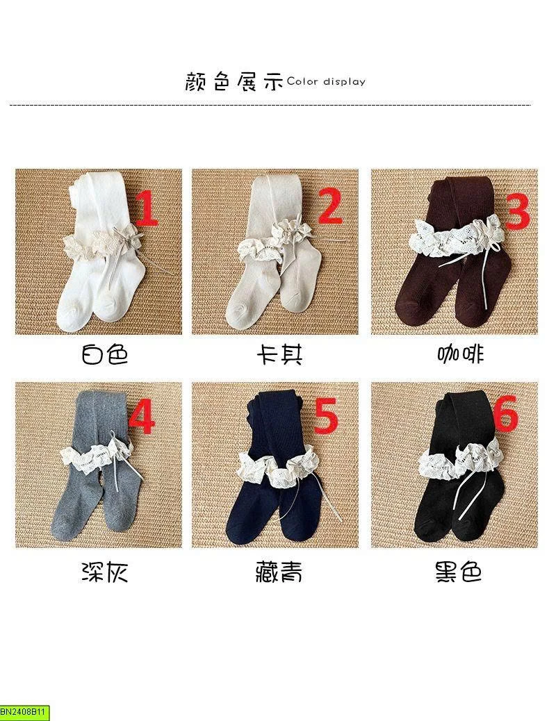 QUẦN TẤT LIỀN BÀN THẮT NƠ REN