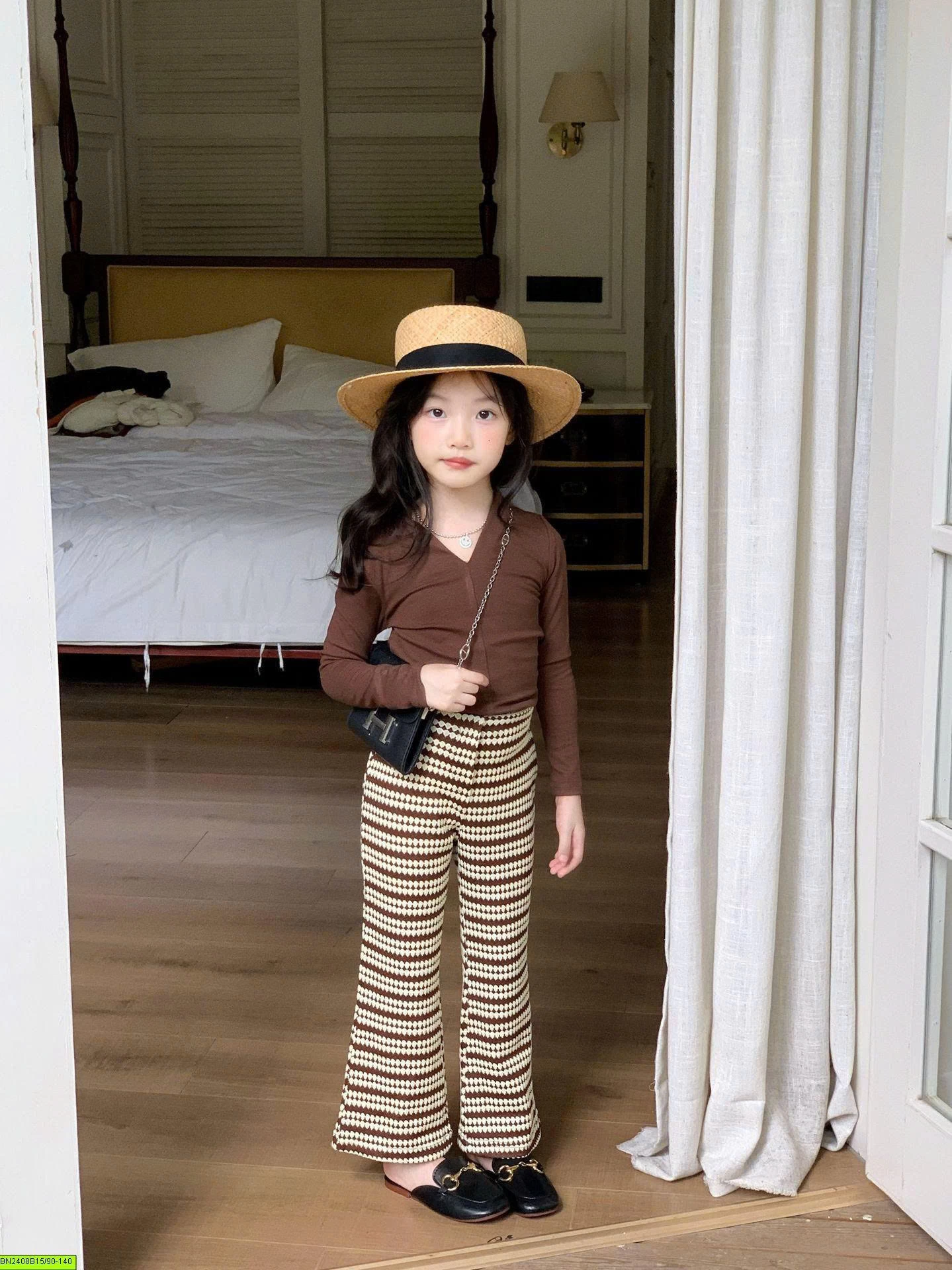 SET ÁO NÂU + QUẦN KẺ