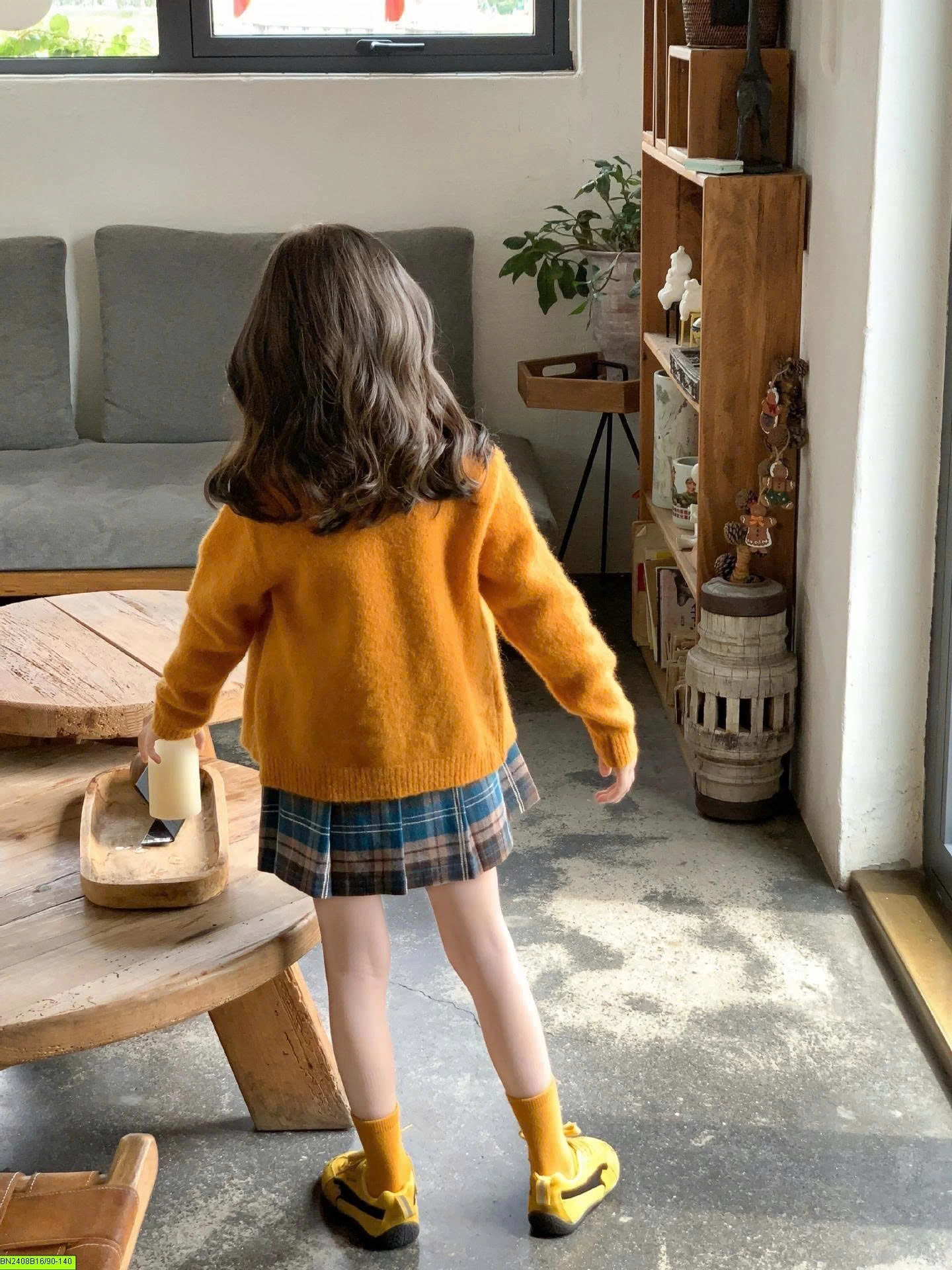 SET ÁO LEN MIX CHÂN VÁY CARO 3 CHI TIẾT