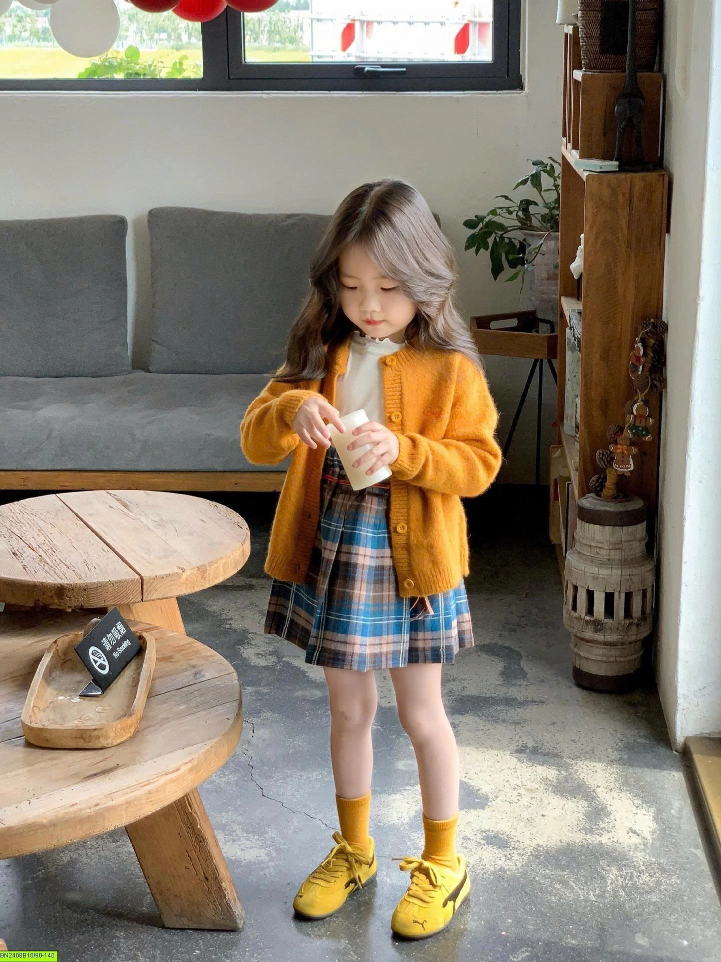 SET ÁO LEN MIX CHÂN VÁY CARO 3 CHI TIẾT