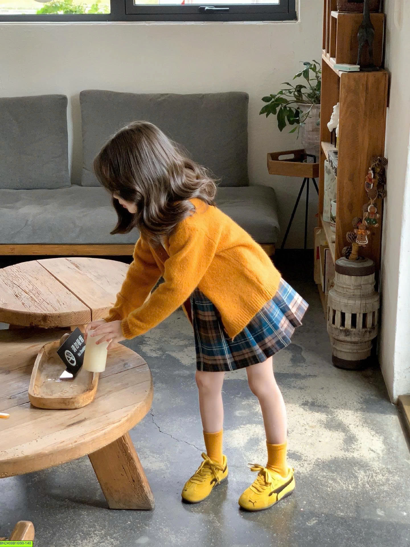 SET ÁO LEN MIX CHÂN VÁY CARO 3 CHI TIẾT