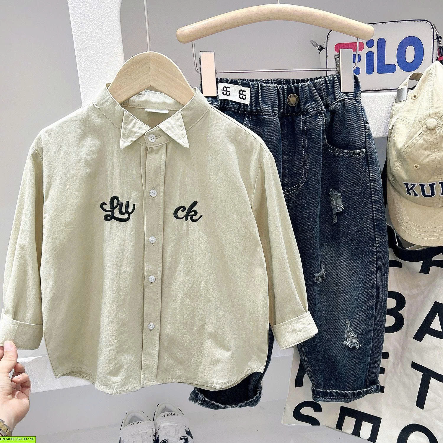 ÁO SƠ MI CHỮ LUCK HÃNG KACADY