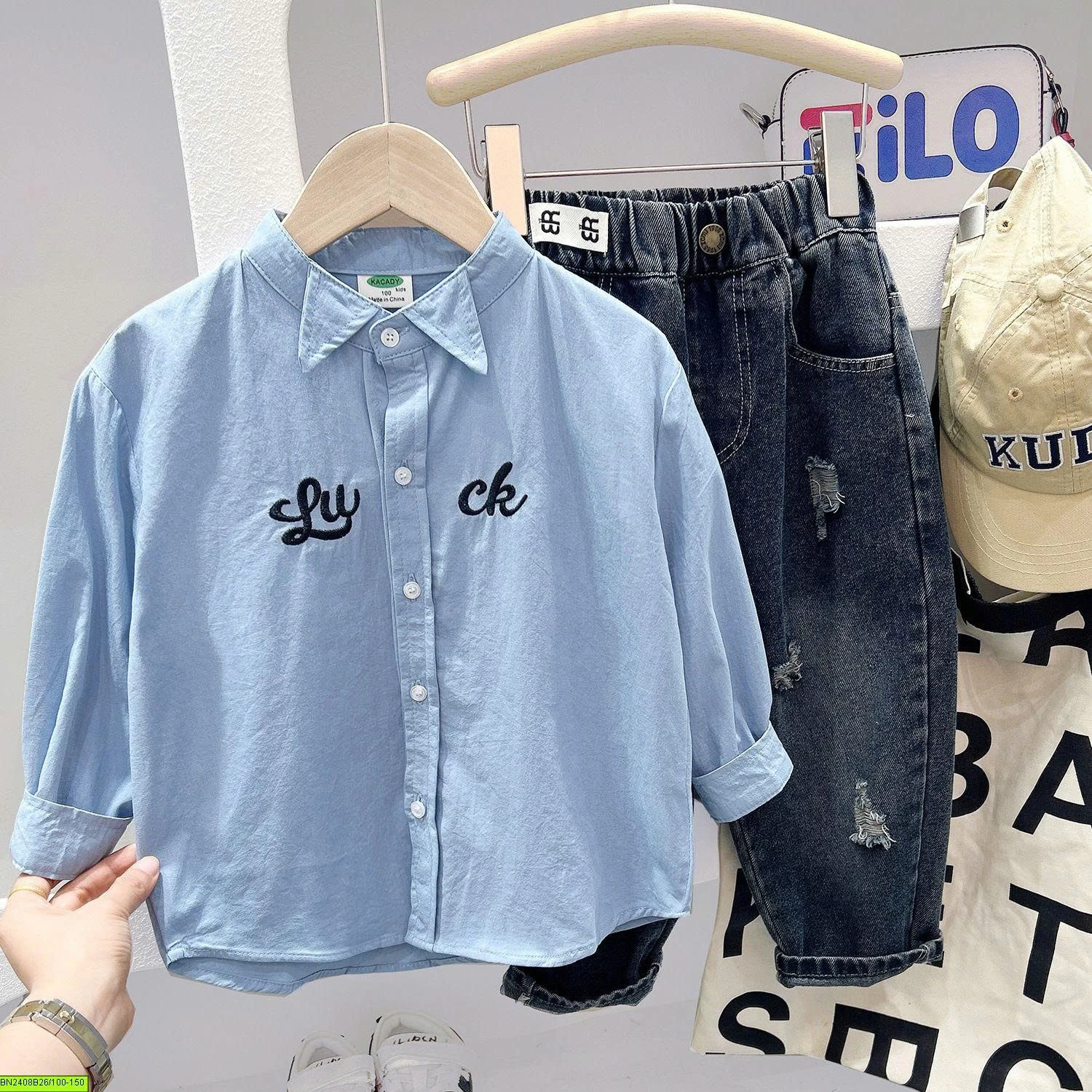 ÁO SƠ MI CHỮ LUCK HÃNG KACADY