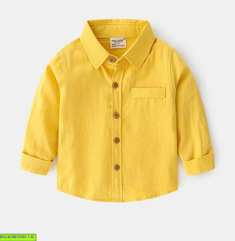 ÁO SƠ MI TRƠN MÀU WELLKIDS