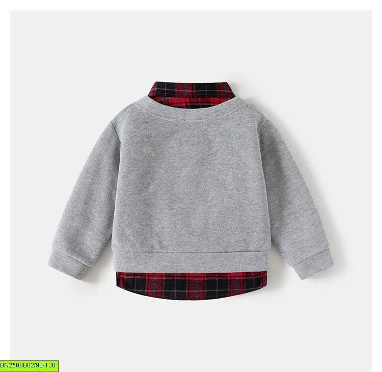 ÁO NỈ PHỐI CỔ SƠ MI WELLKIDS