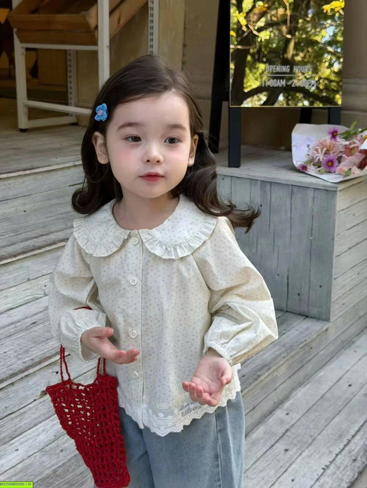 SET ÁO SƠ MI CỔ SEN MIX QUẦN JEAN