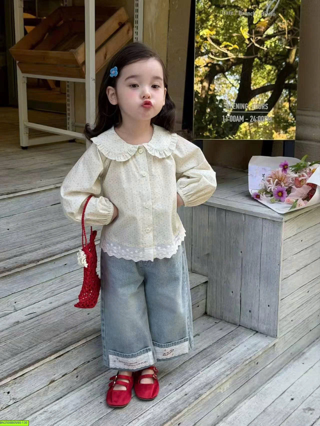 SET ÁO SƠ MI CỔ SEN MIX QUẦN JEAN