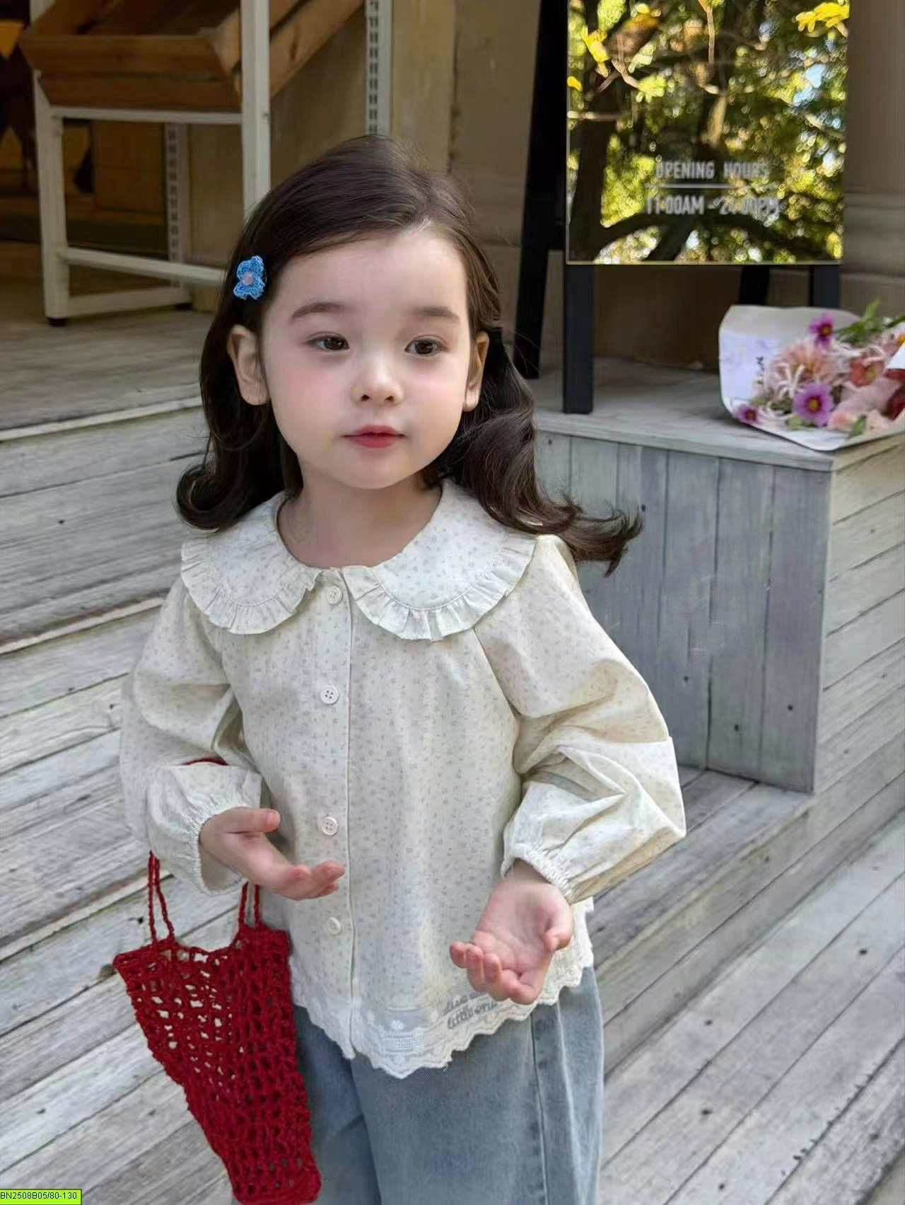SET ÁO SƠ MI CỔ SEN MIX QUẦN JEAN