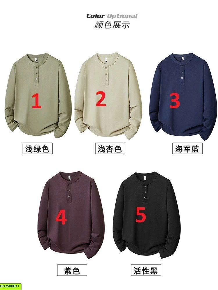 ÁO THUN NAM DÀI TAY CÚC CỔ