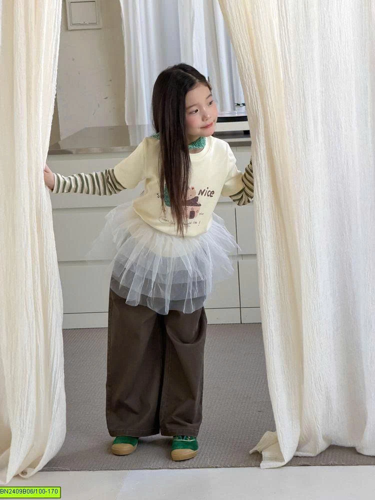 ÁO THUN GẤU TAY KẺ AMBB	26E443