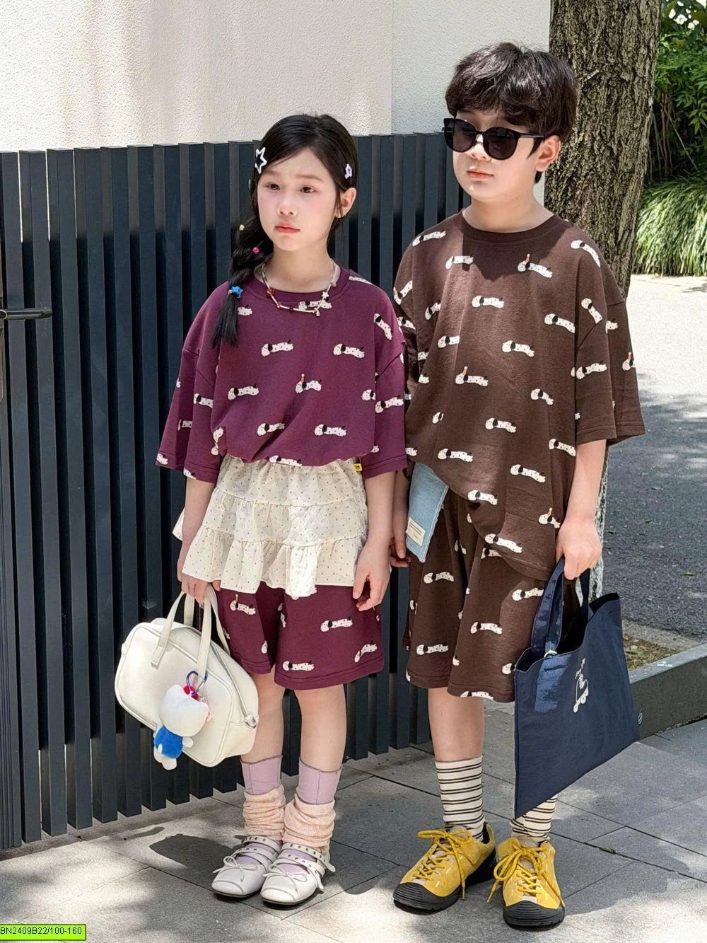 BỘ THUN HÈ IN HÌNH CÚN KUMAI