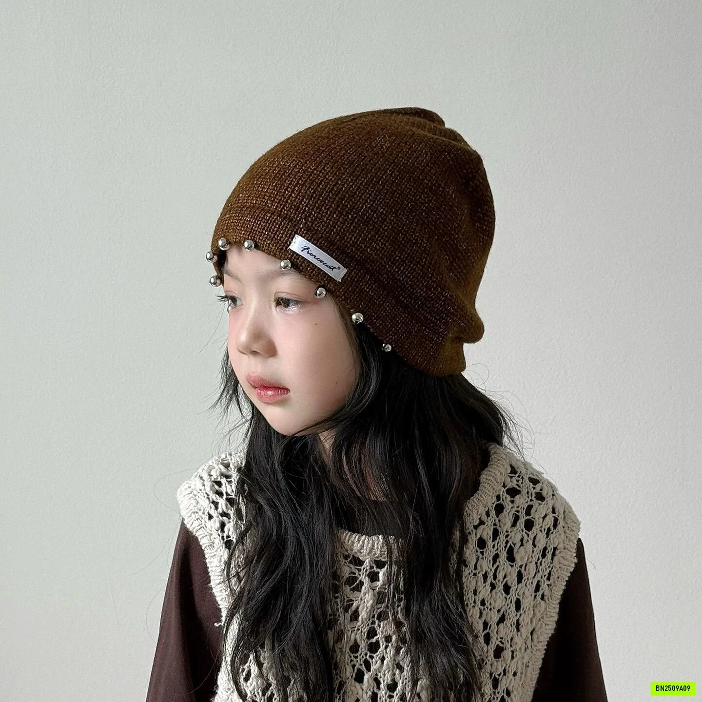 MŨ LEN HARAJUKU DỆT KIM TÁN ĐINH