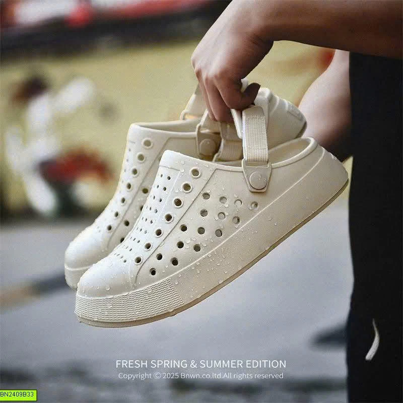DÉP CROCS ĐỤC LỖ ĐẾ DÀY NAM NỮ