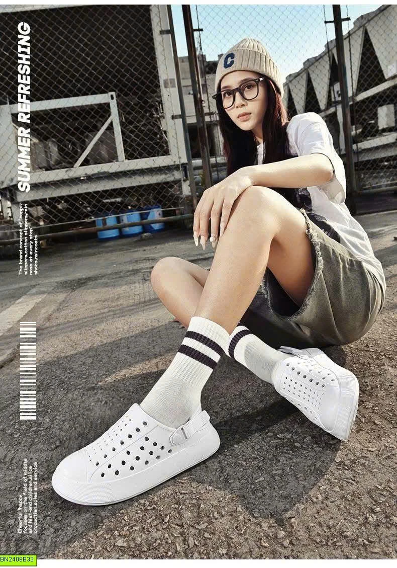 DÉP CROCS ĐỤC LỖ ĐẾ DÀY NAM NỮ