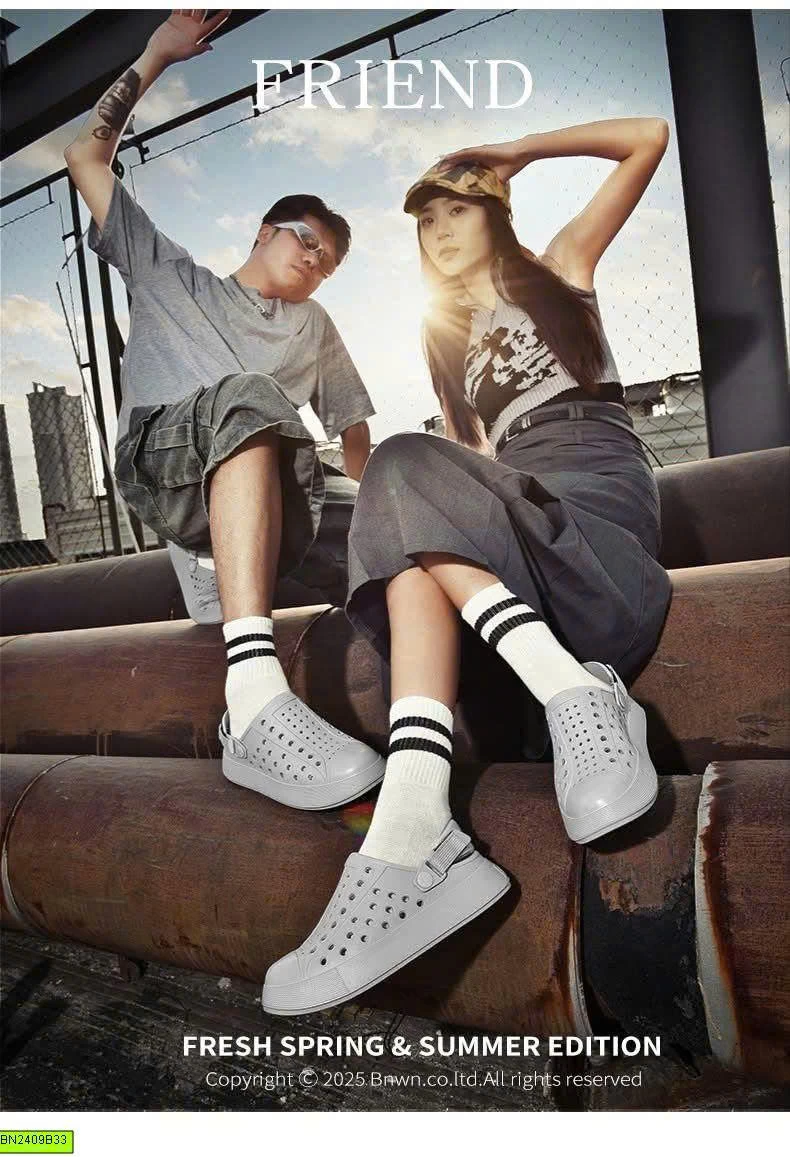 DÉP CROCS ĐỤC LỖ ĐẾ DÀY NAM NỮ