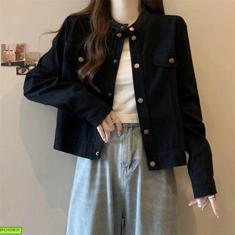 ÁO KHOÁC KAKI RETRO CỔ ĐỨNG
