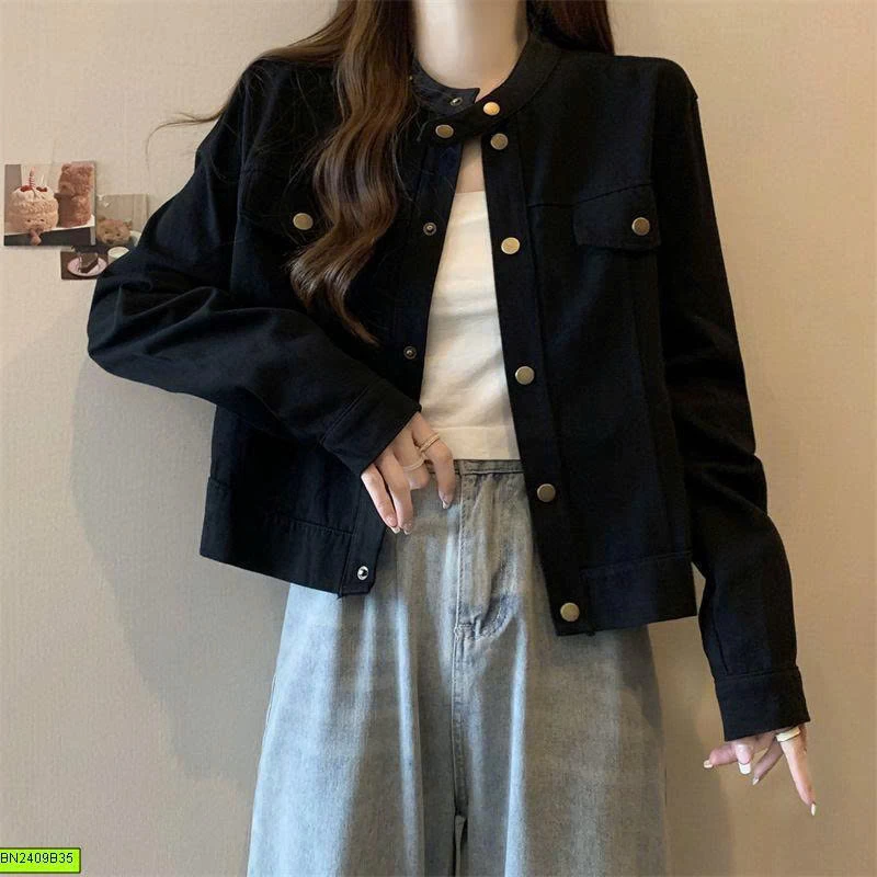 ÁO KHOÁC KAKI RETRO CỔ ĐỨNG