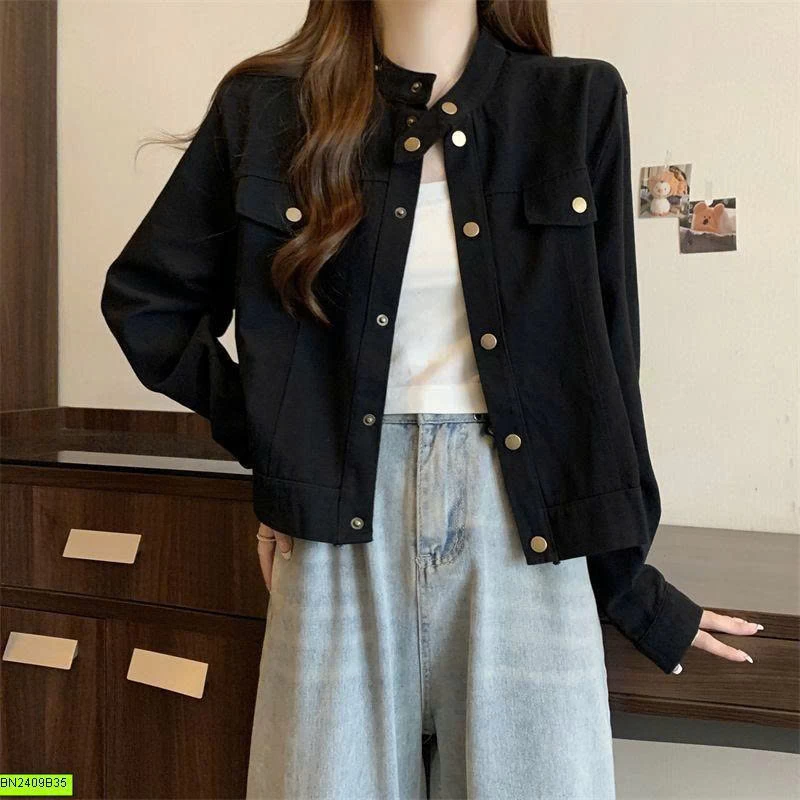 ÁO KHOÁC KAKI RETRO CỔ ĐỨNG