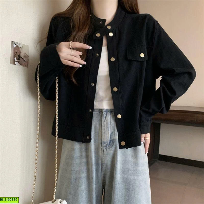 ÁO KHOÁC KAKI RETRO CỔ ĐỨNG
