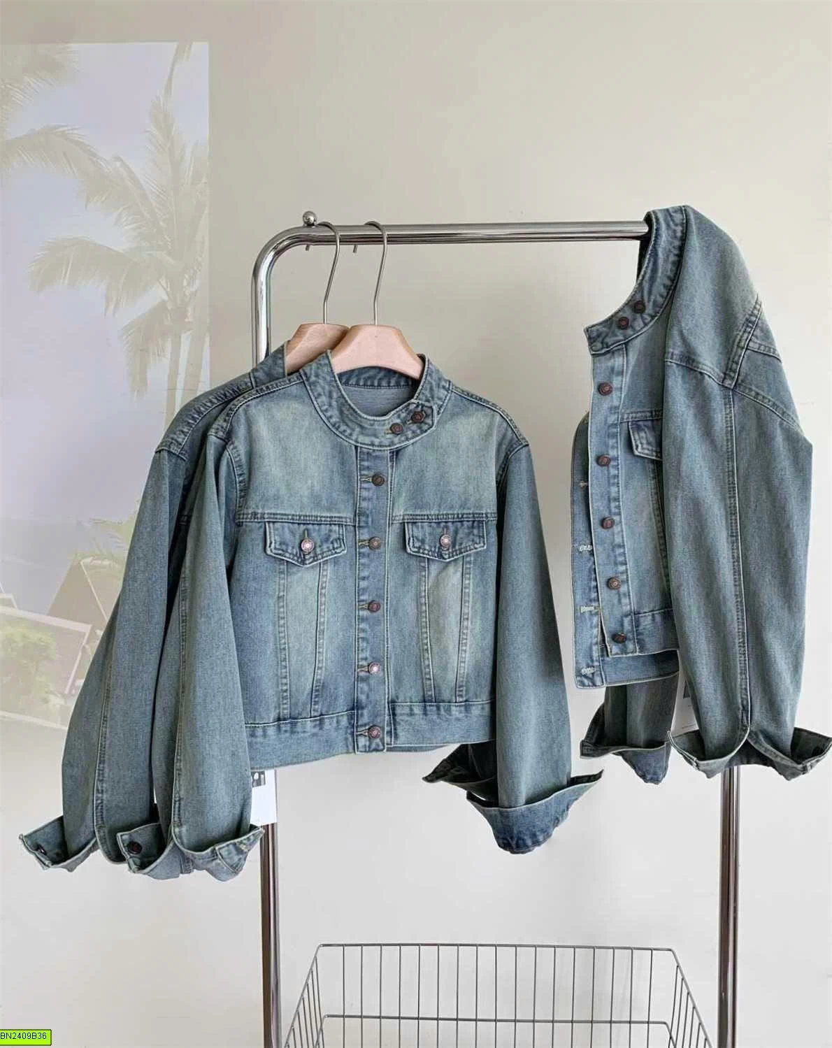 ÁO KHOÁC JEAN RETRO BẠC MÀU