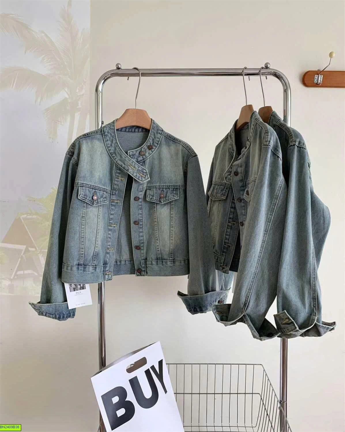 ÁO KHOÁC JEAN RETRO BẠC MÀU