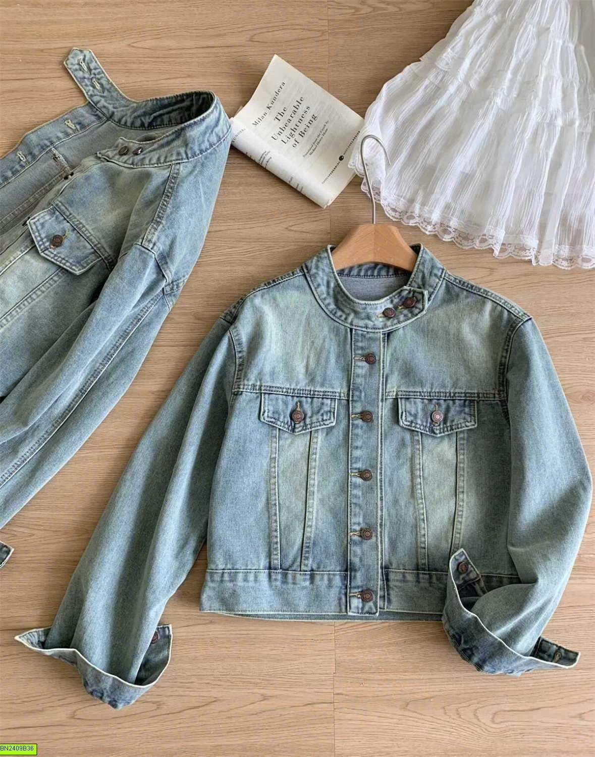 ÁO KHOÁC JEAN RETRO BẠC MÀU