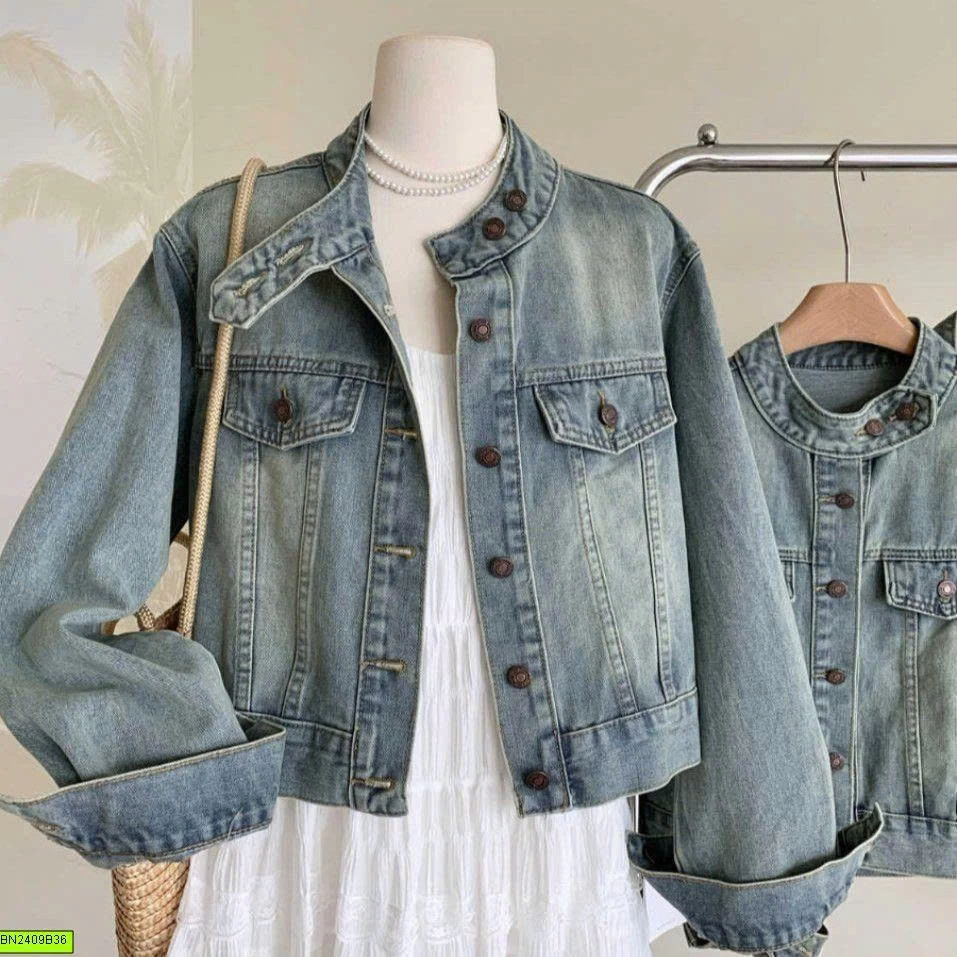 ÁO KHOÁC JEAN RETRO BẠC MÀU