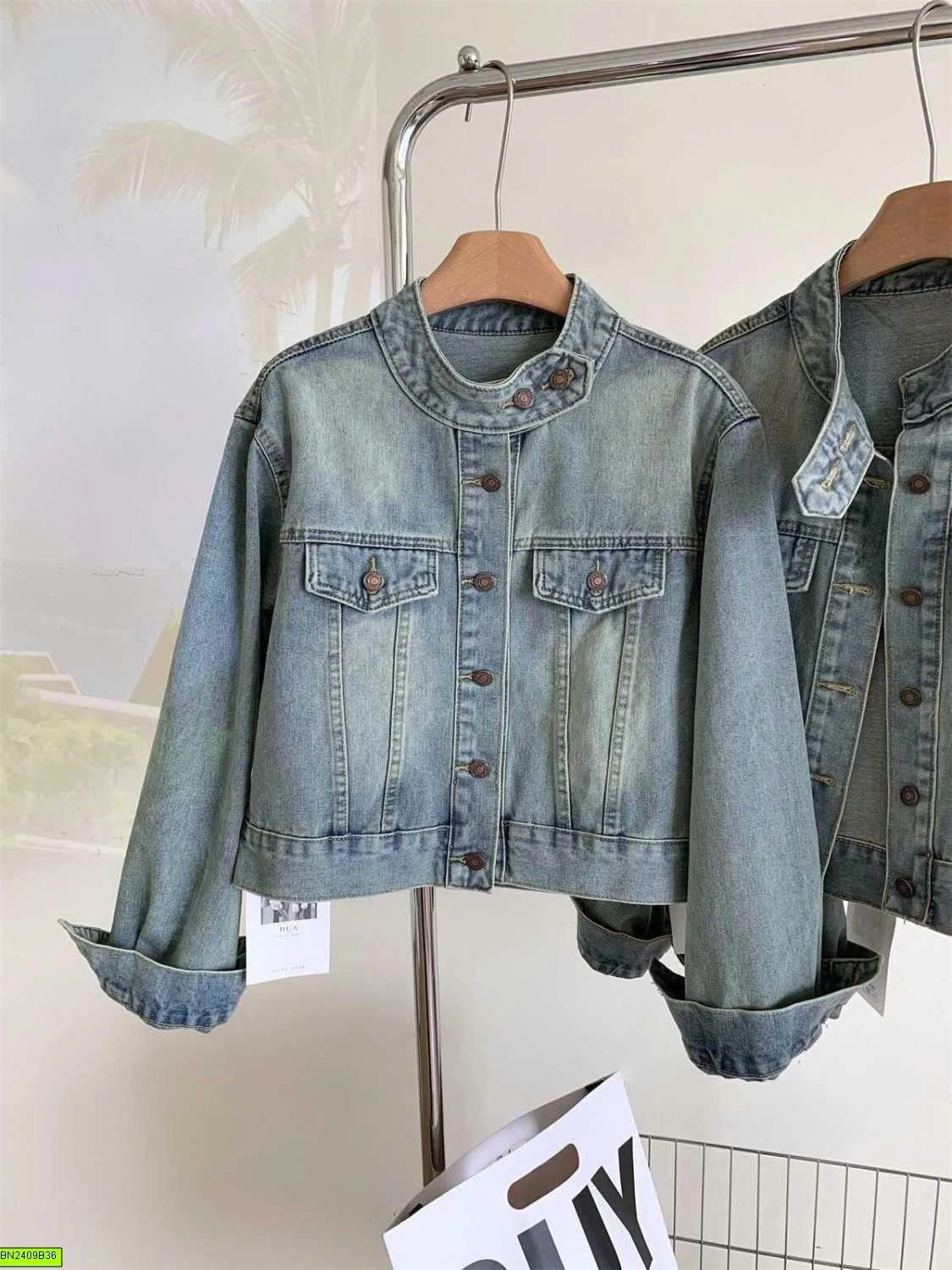 ÁO KHOÁC JEAN RETRO BẠC MÀU