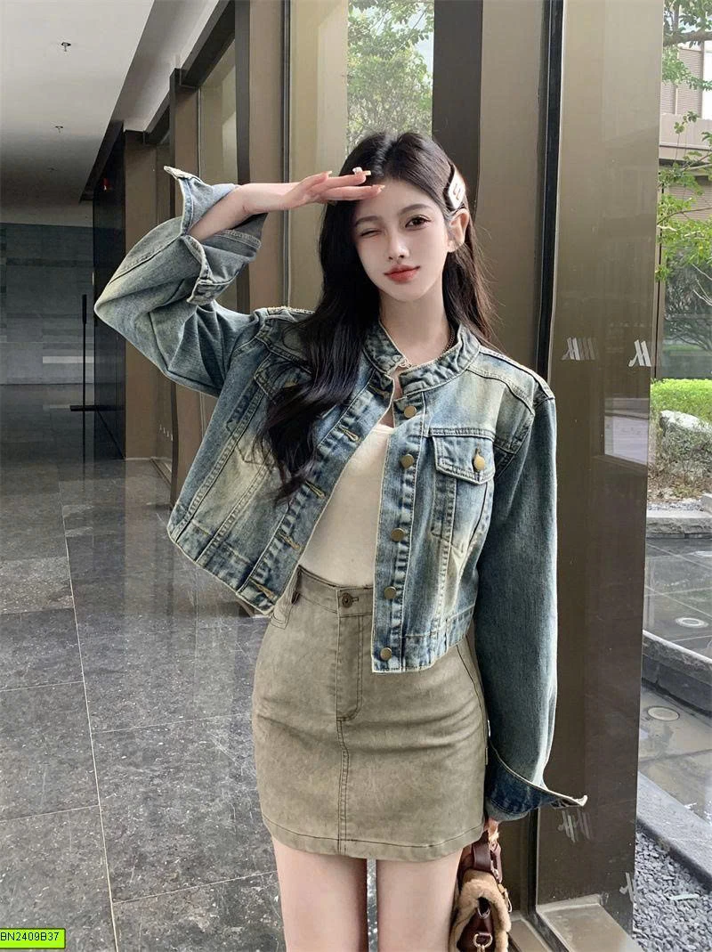 ÁO KHOÁC JEAN THỜI TRANG DÁNG NGẮN