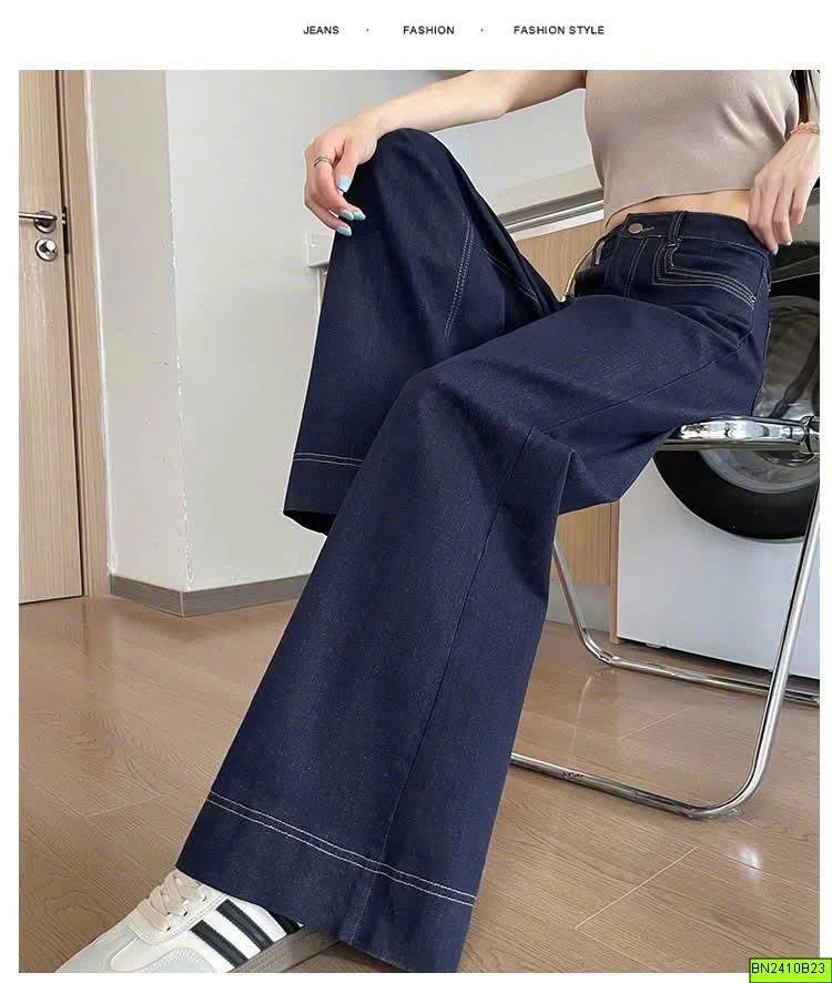 QUẦN DENIM SUÔNG CẠP CAO HÁCH DÁNG
