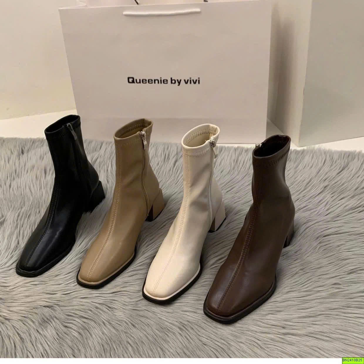 BOOT DA PU MŨI VUÔNG