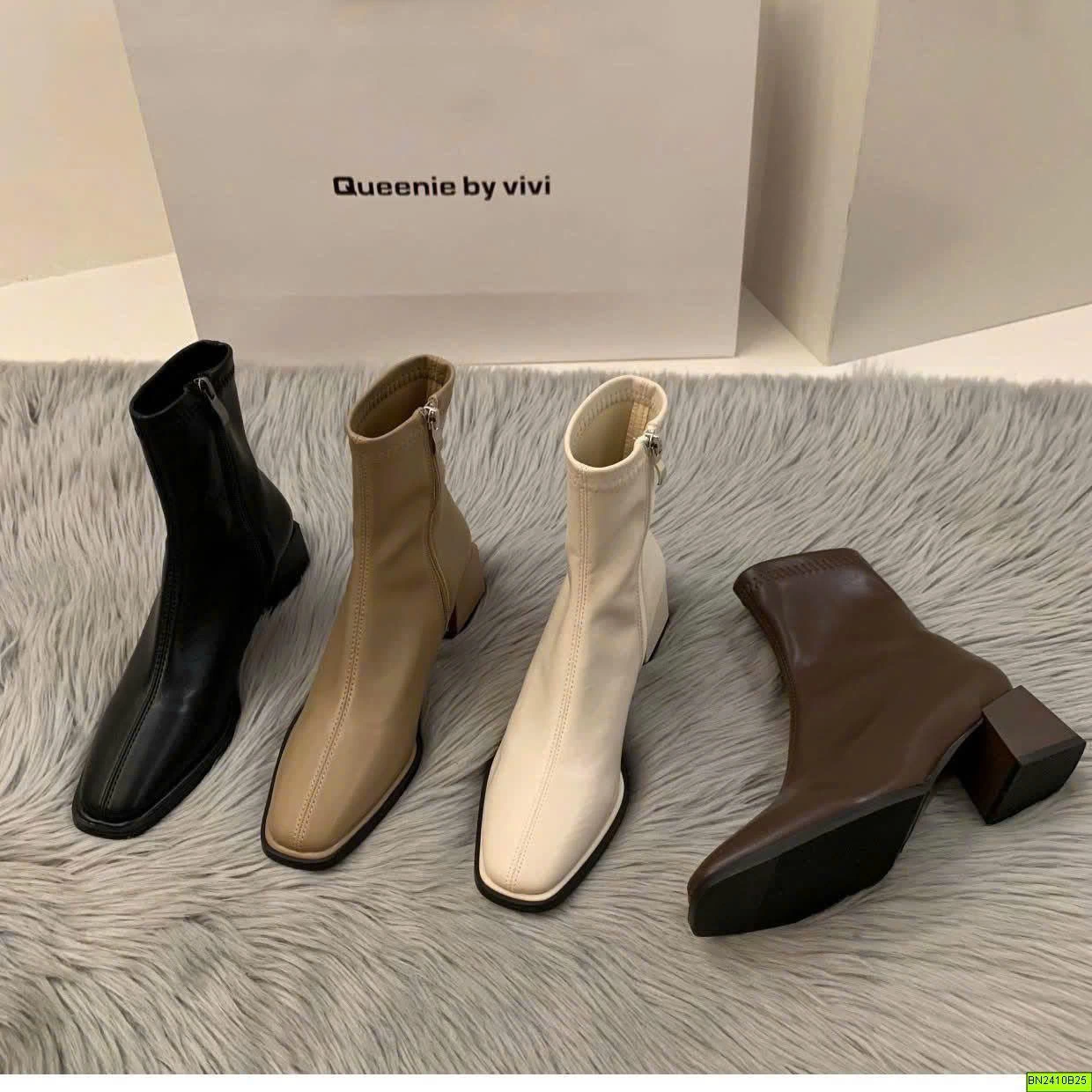 BOOT DA PU MŨI VUÔNG