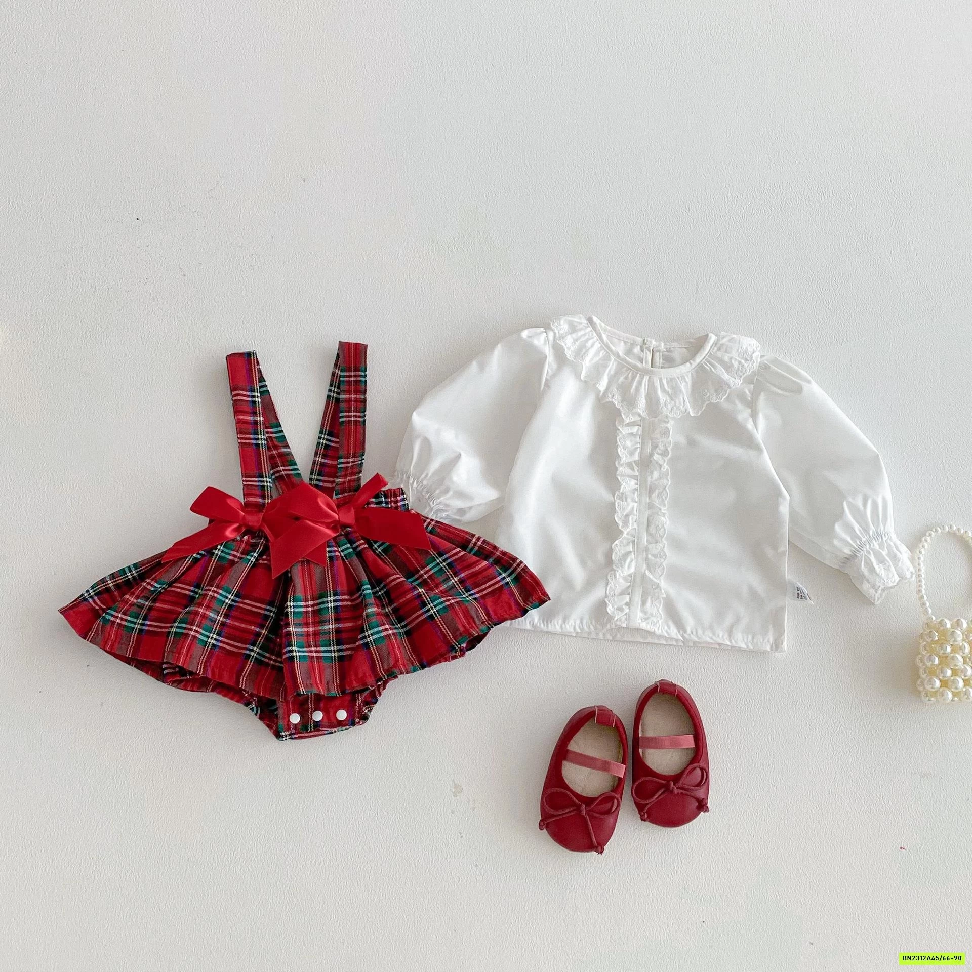 SÉT VÁY CARO ĐỎ BÁNH BÈO SZ NHÍ