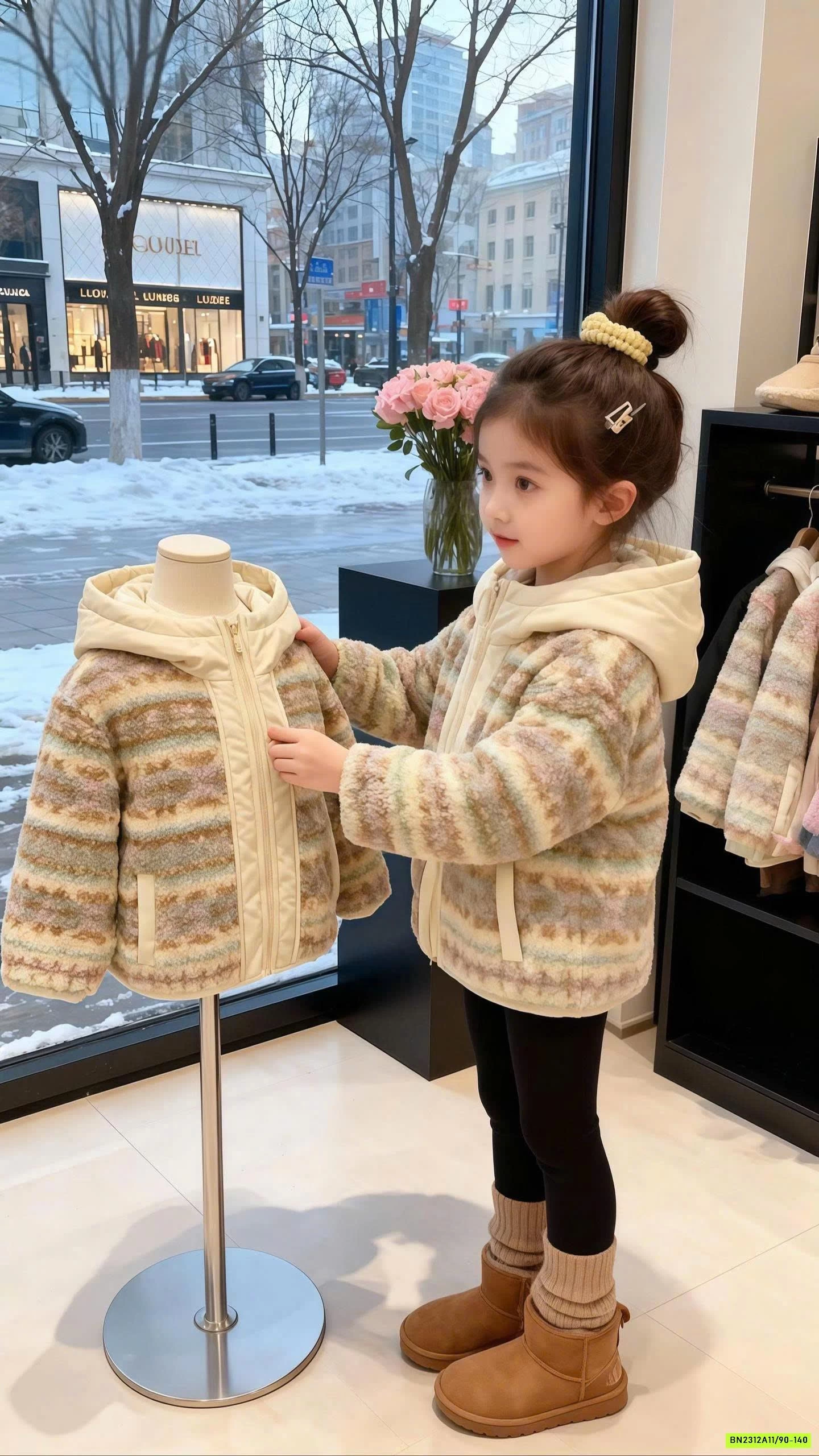 KHOÁC BÔNG TRẦN TRÁM HOA NHÍ LIỀN MŨ