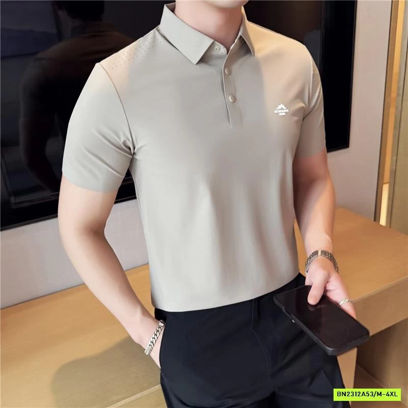 ÁO POLO NAM TRƠN MÀU LOGO NỔI