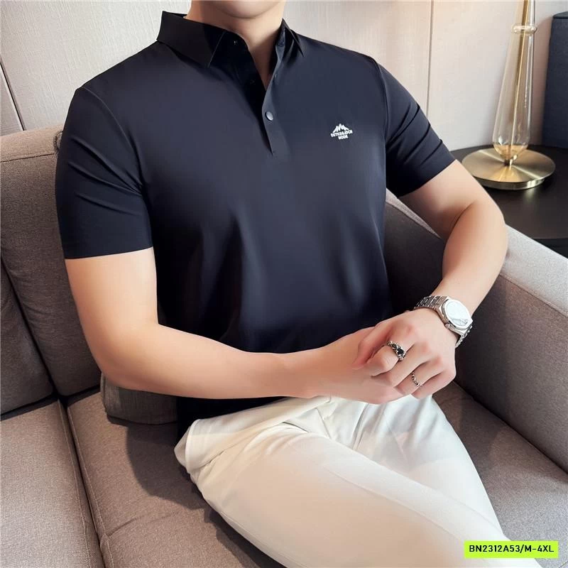 ÁO POLO NAM TRƠN MÀU LOGO NỔI