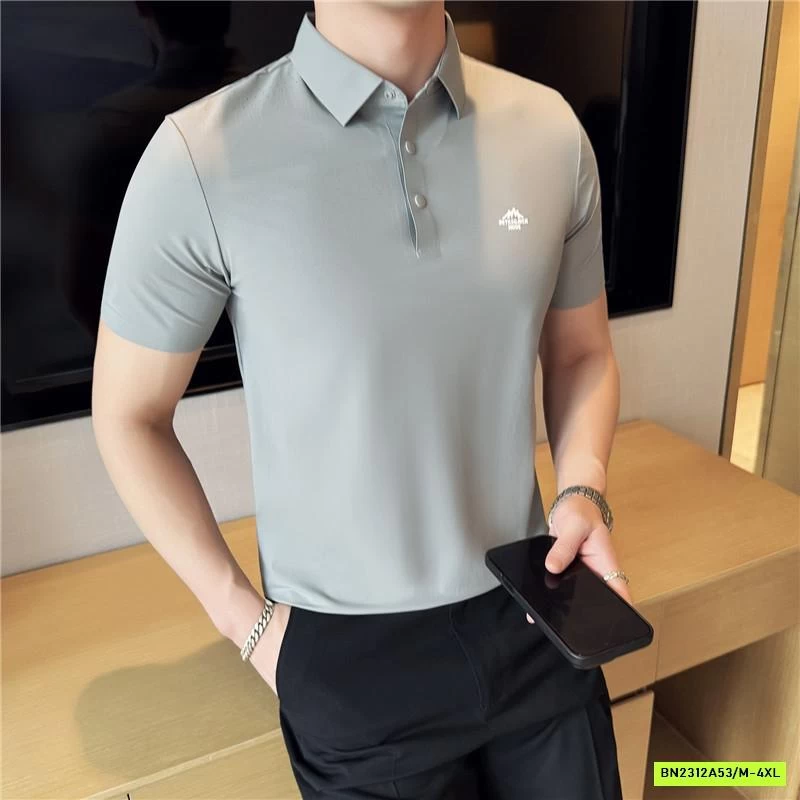 ÁO POLO NAM TRƠN MÀU LOGO NỔI