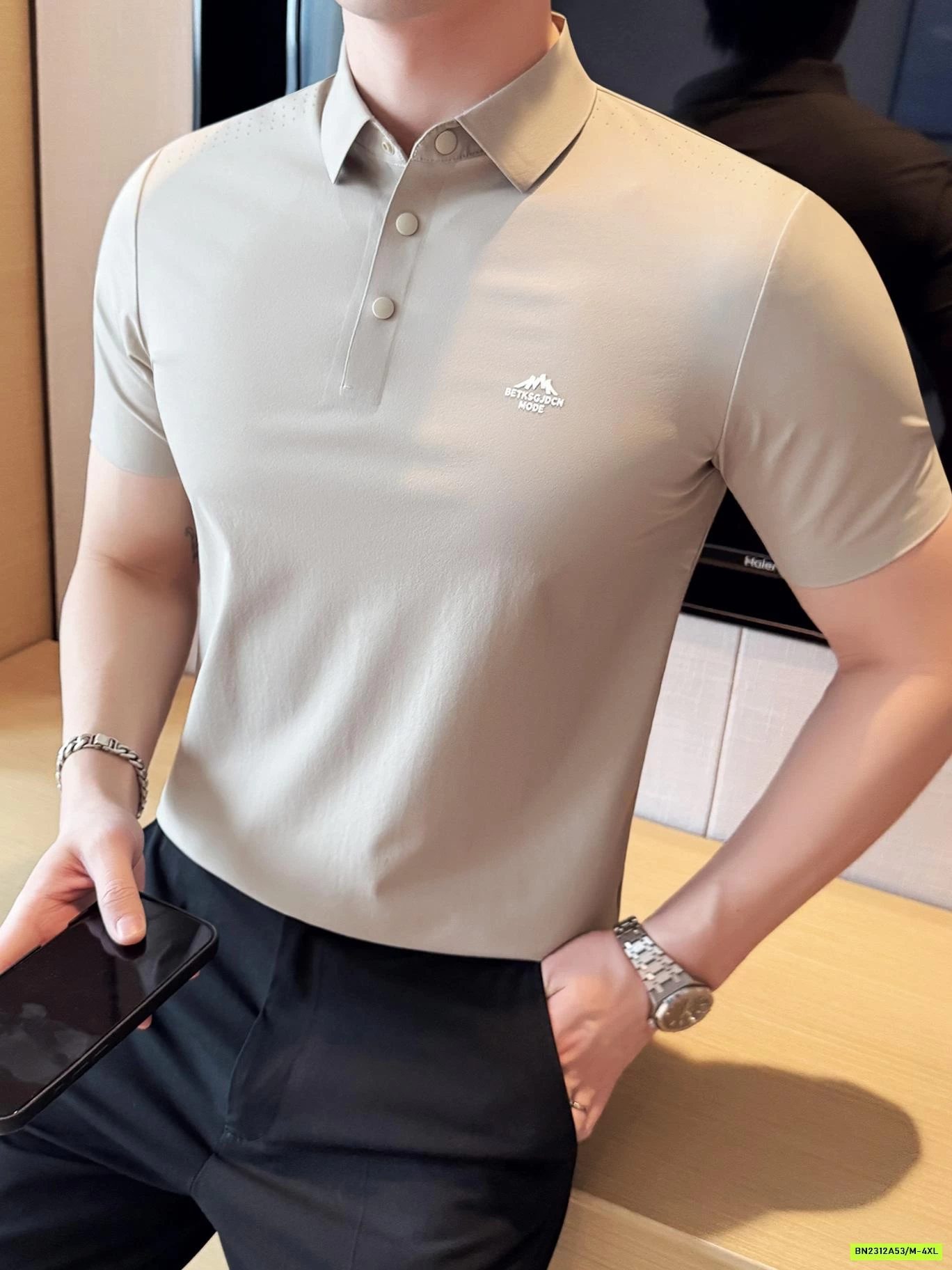 ÁO POLO NAM TRƠN MÀU LOGO NỔI