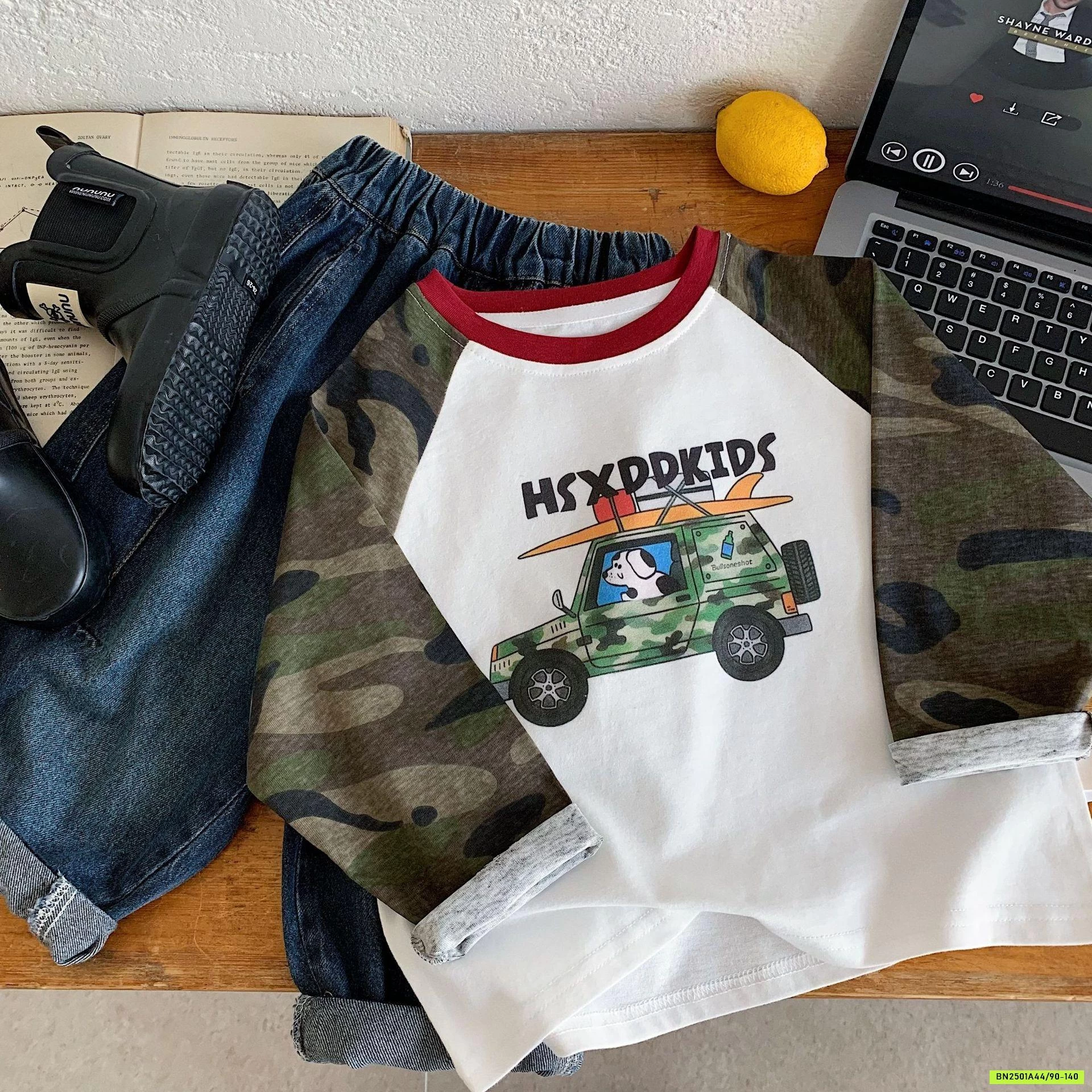 ÁO THUN PHỐI TAY RẰN RI