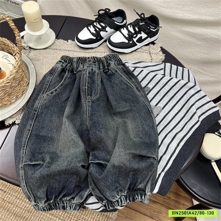 JEANS BO GẤU BẠC GỐI MÁC TÚI