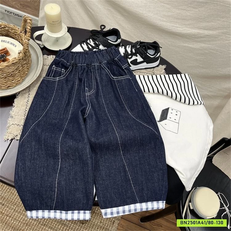 BAGGY DENIM VIỀN GẤU CARO
