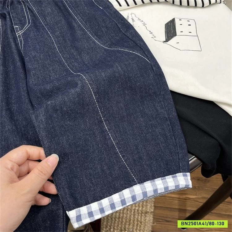 BAGGY DENIM VIỀN GẤU CARO